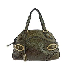 TOD’S Handbag Gold brown Women Authentic secondhand